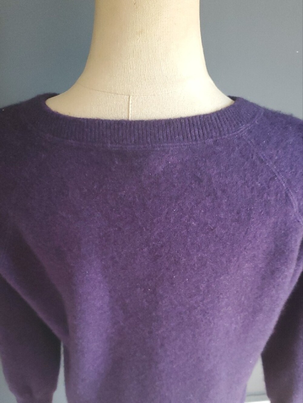 Kinross Purple 100% Cashmere Crewneck Sweater Suze XS - Picture 10 of 15